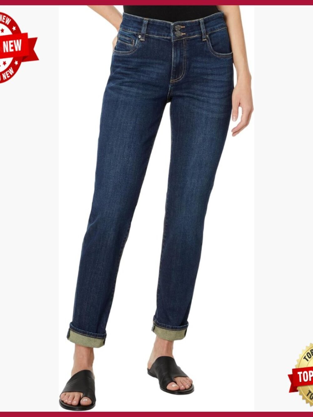 High Rise Boyfriend Jeans, Straight Leg, Relaxed Fit, 99% Cotton